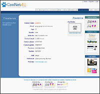 Freelance system page of website coolnet4u.com