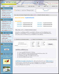 Checking domain form and submit page of web tuktukdomain.com